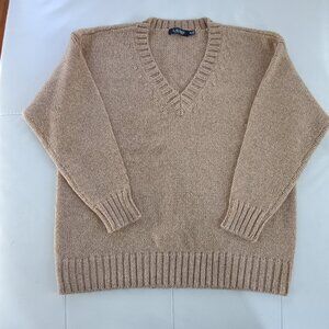 Lauren Ralph Lauren Tan Glimmer Metallic Sweater NWoT